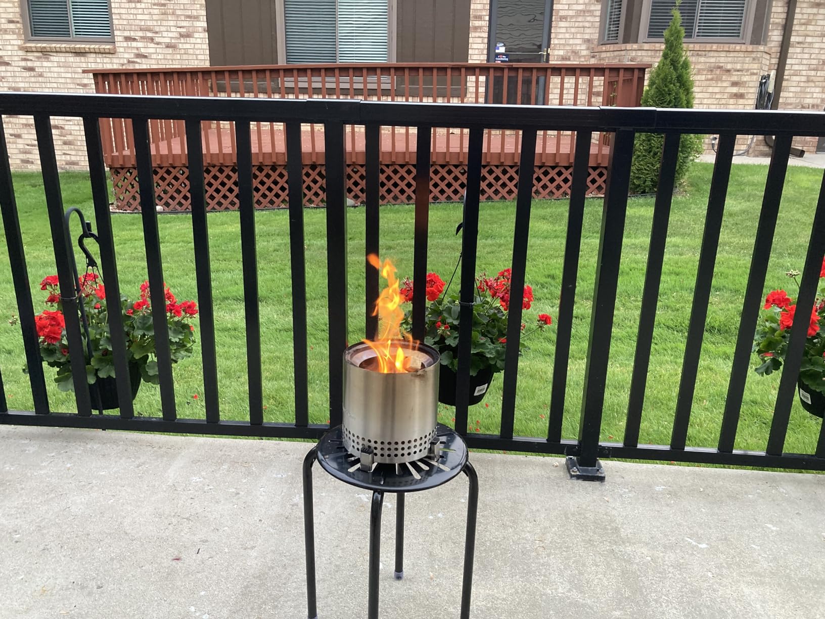 Mesa XL, 7 Inch Tabletop Fire Pit with Stand - Smokeless, Stainless Steel Fire Pit for Camping, Outdoor & Patio- Wood Burning or Pellet Fueled Portable Bonfire, 2.3lbs, Ash customer photo 1