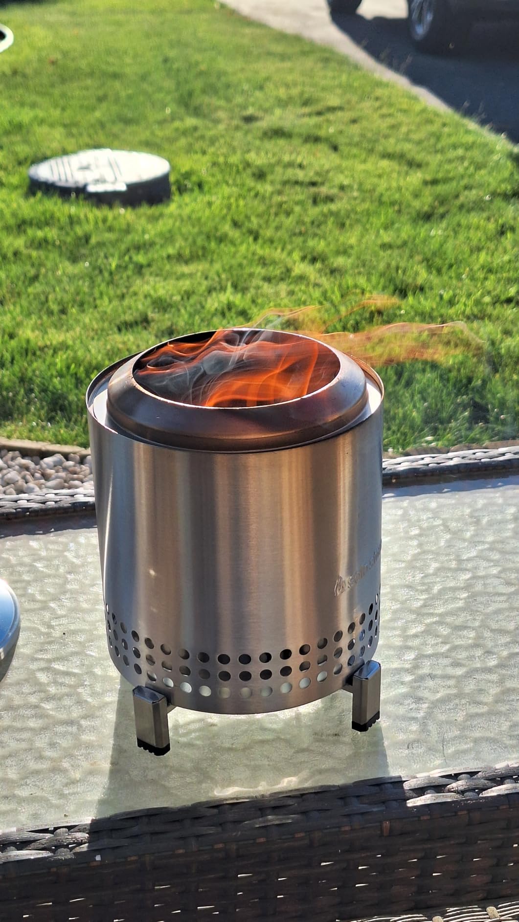 Mesa XL, 7 Inch Tabletop Fire Pit with Stand - Smokeless, Stainless Steel Fire Pit for Camping, Outdoor & Patio- Wood Burning or Pellet Fueled Portable Bonfire, 2.3lbs, Ash customer photo 2