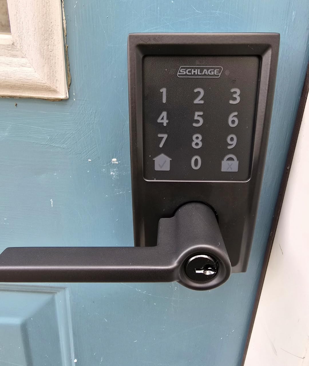 Schlage Encode Smart Wi-Fi Lock with Lever Handle, Touchscreen Keypad, Keyless Entry Door Lock, App Control, Alexa, Google Home and Airbnb Compatible, Matte Black, FE789WB CEN 622 LAT customer photo 2