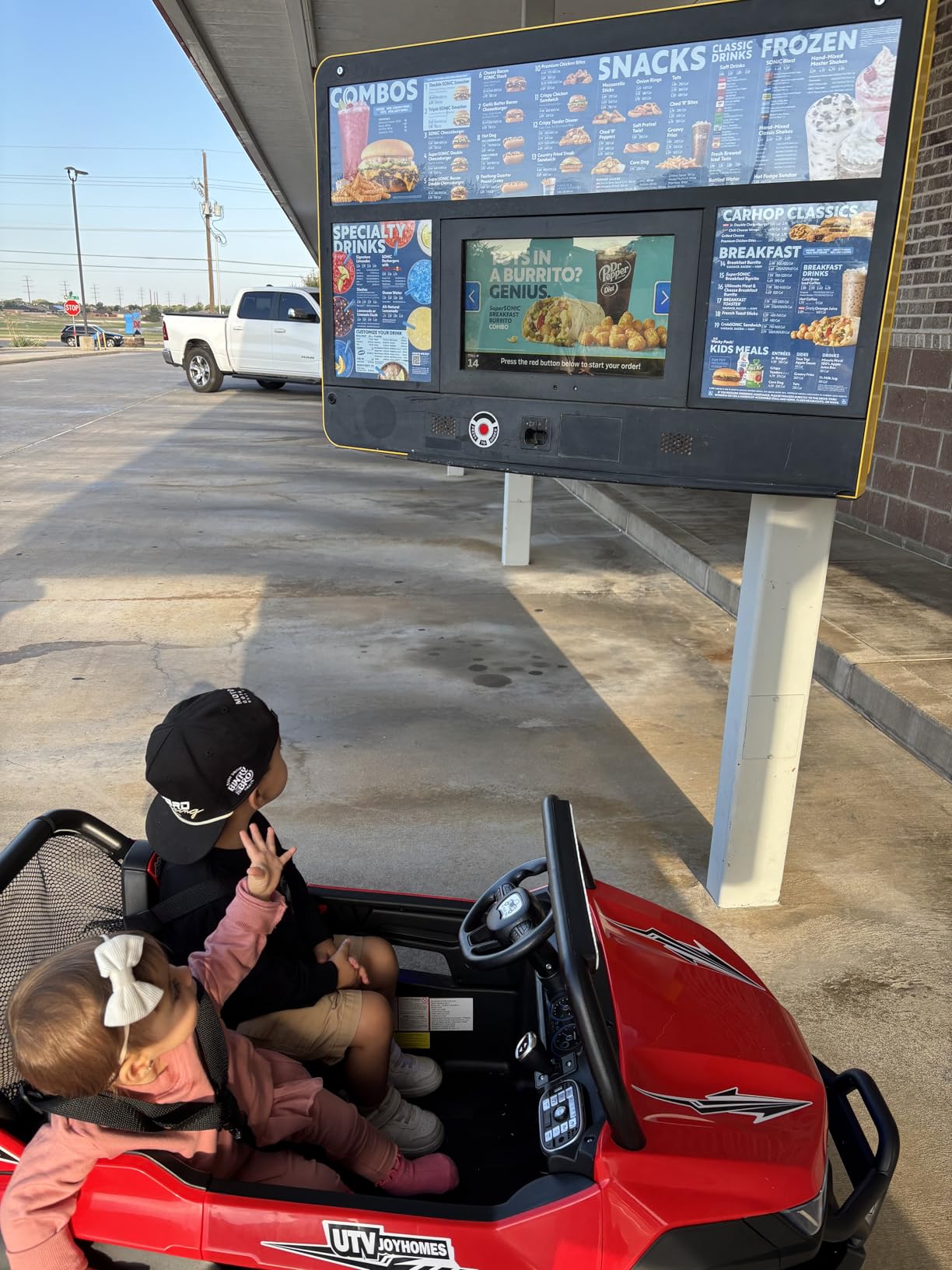 Costzon 2-Seater Ride on Car for Kids, 12V Kids' Electric Vehicles w/Remote Control, 4 Shock Absorbers, Wireless Music & FM, 3 Speeds, Ambiance Lights, Electric UTV, Kid Car Toy for Boys, Girls(Black) customer photo 1