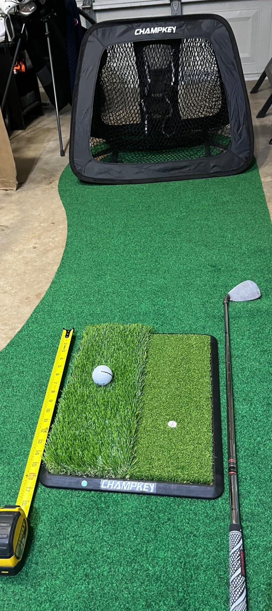 CHAMPKEY Double -Sided Golf Chipping Net with Mat and 12 Foam Balls - Professional Golf Practice Net Ideal for Indoor and Outdoor Training customer photo 2