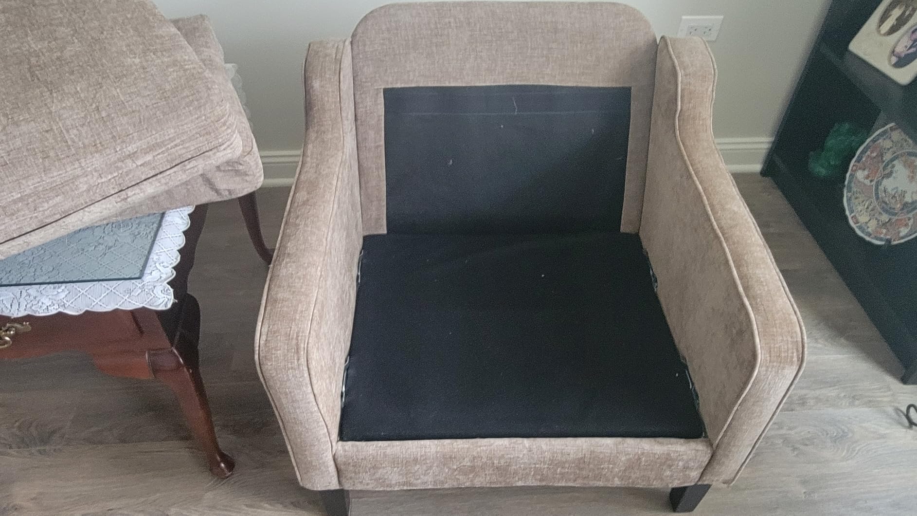 VINGLI Modern Accent Chairs Set of 2, Beige Living Room Chairs Comfy Armchair for Bedroom, Upholstered Sofa Chair Reading Chair for Small Spaces, Apartment, Waiting Room customer photo 1