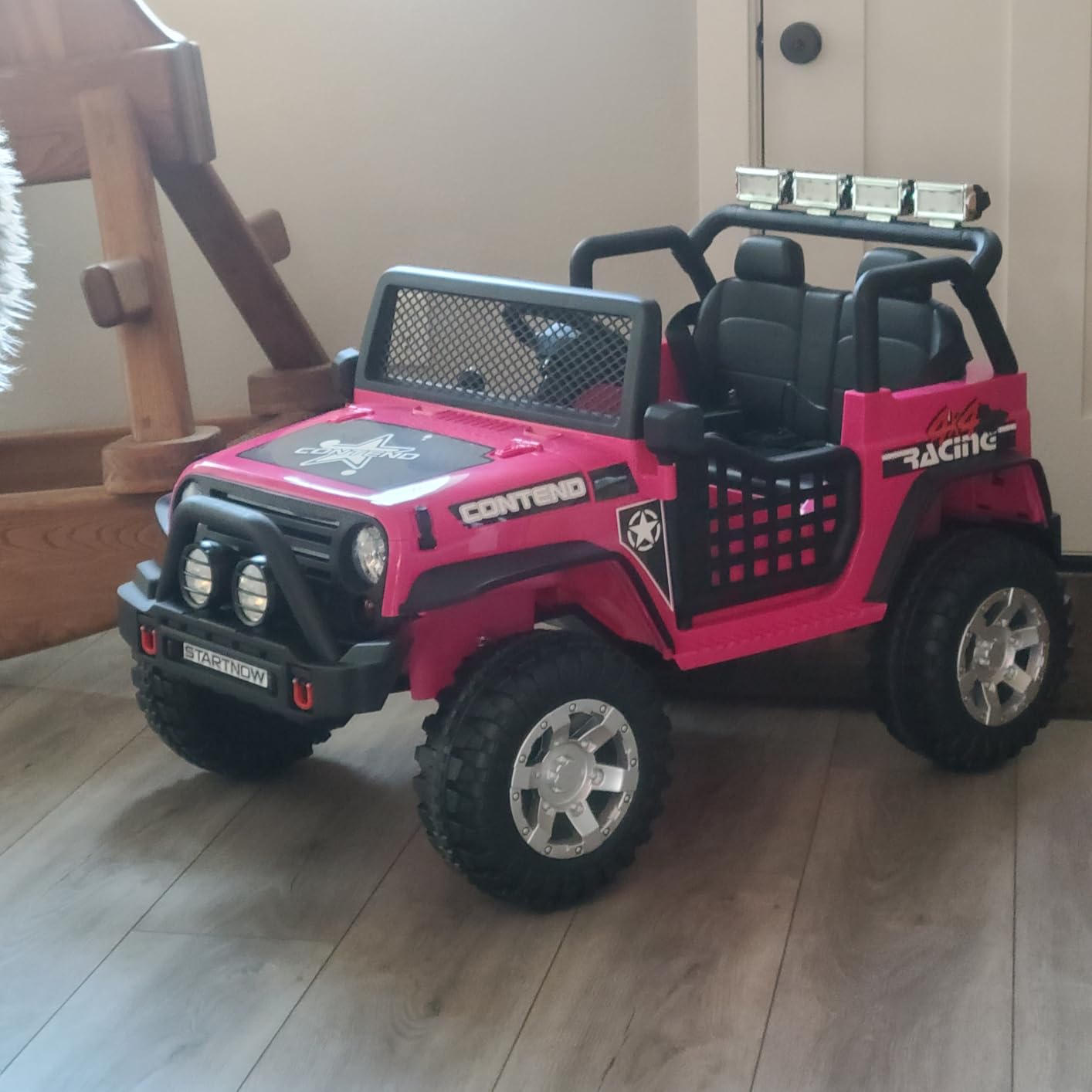 SEHOMY 2-Seater Kids Electric Car, 12V Truck Power Wheels with Remote Control - 110LBS Max Load, 19'' Wide Seat, Spring Suspension, Music, Battery Powered Kids Ride on Car Black Vehicles for Boy Girl customer photo 1