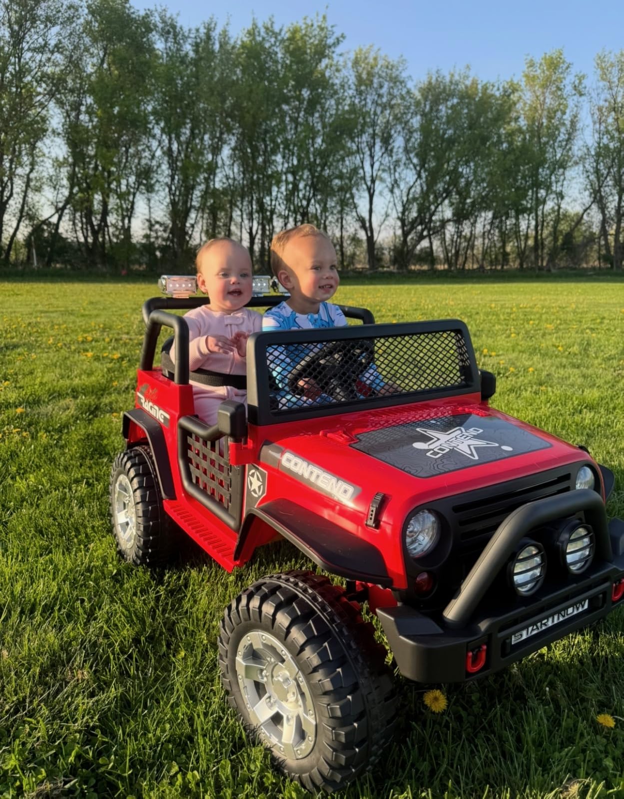 SEHOMY 2-Seater Kids Electric Car, 12V Truck Power Wheels with Remote Control - 110LBS Max Load, 19'' Wide Seat, Spring Suspension, Music, Battery Powered Kids Ride on Car Black Vehicles for Boy Girl customer photo 2