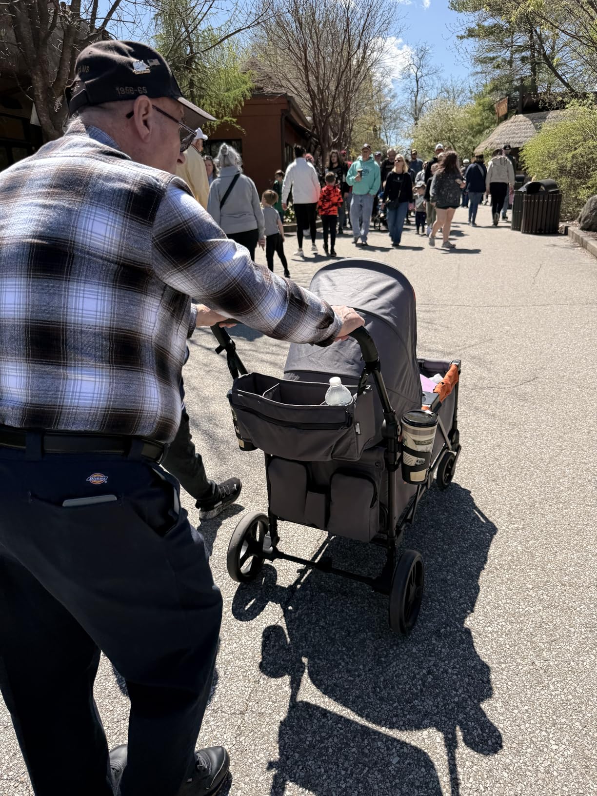 Jeep Sport All-Terrain Stroller Wagon by Delta Children - Includes Canopy, Parent Organizer, Adjustable Handlebar, Snack Tray & Cup Holders, Grey/Olive Green customer photo 1