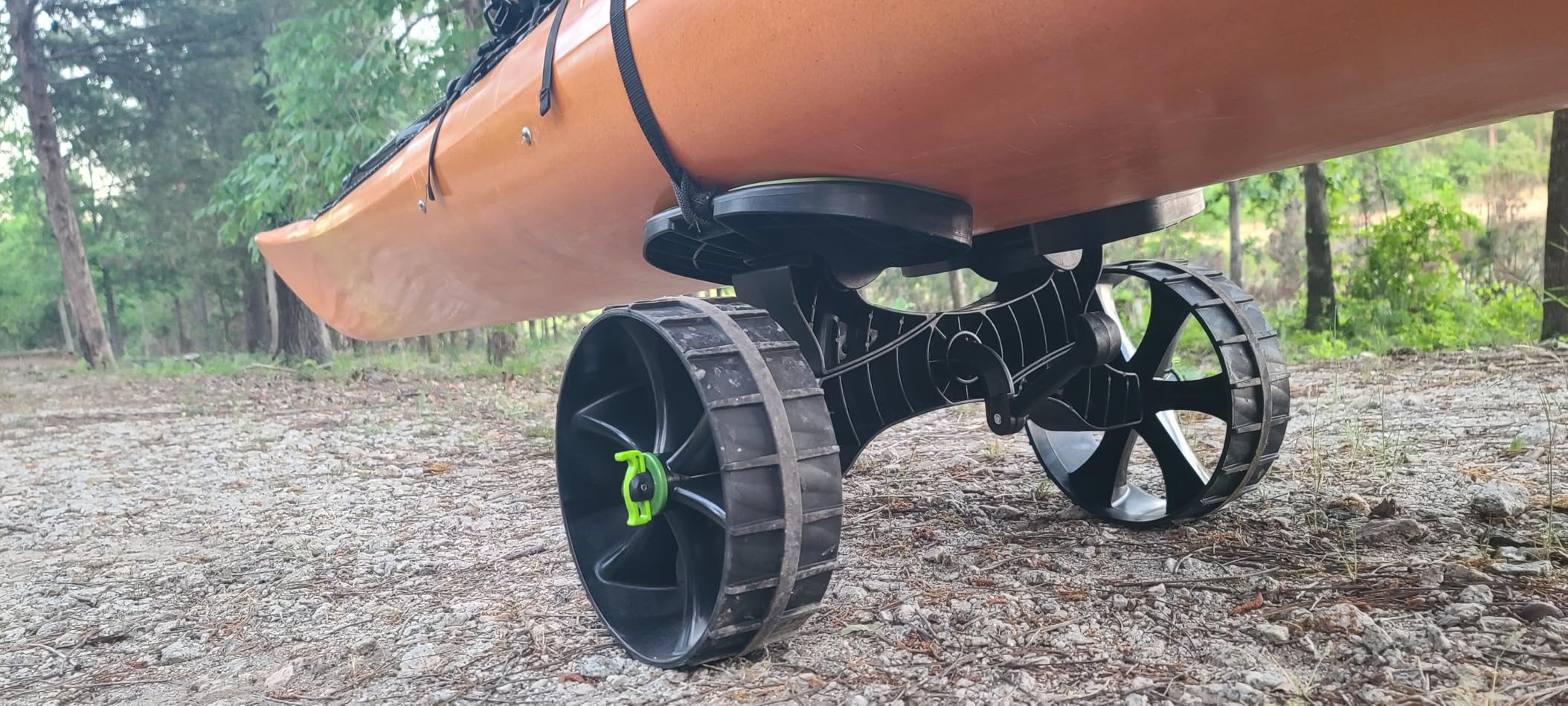 Ulticor Kayak Cart, Puncture-Free Wheels Assembles and Disassembles Within Seconds - Easy to Store - No Tools Required - All-Terrain Durable Kayak and Canoe Cart with Adjustable Straps (Green - Black) customer photo 1
