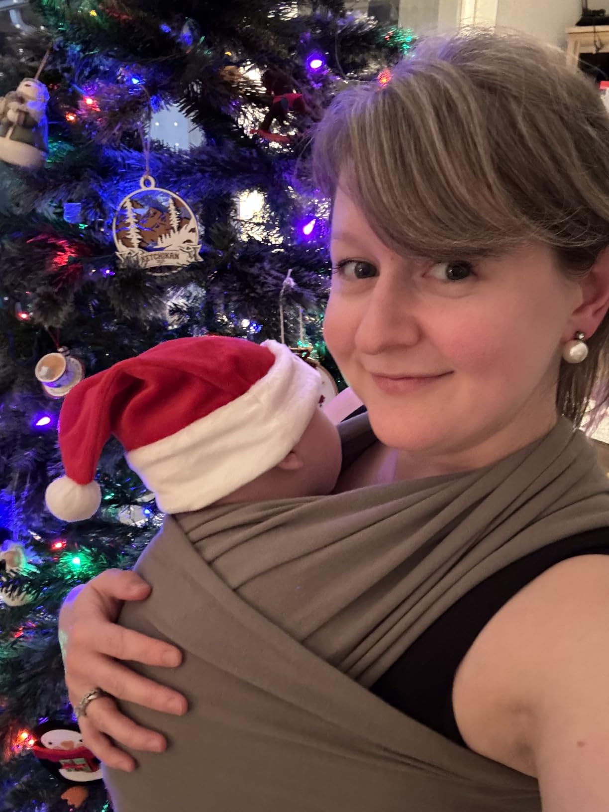 Boba Baby Wrap Carrier - Original Baby Sling Carrier for Newborns (7-35 lbs), Soft, Secure, Hands-Free & Ergonomic, Ideal for Comfortable Bonding, New Parents (Sage Green) customer photo 1