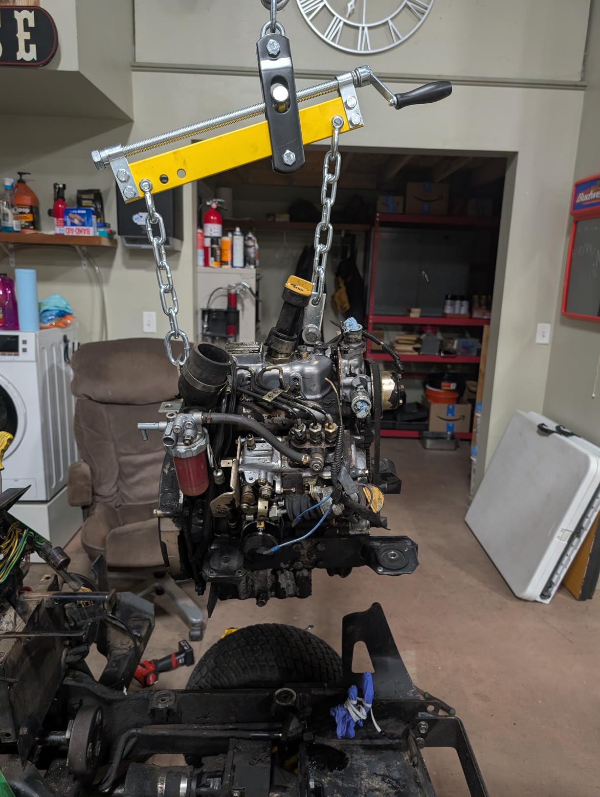 YELLOW JACKET Engine Hoist Shop Crane Engine Leveler 1500lbs Steel with Ball Bearing and Adjustable Handle customer photo 1