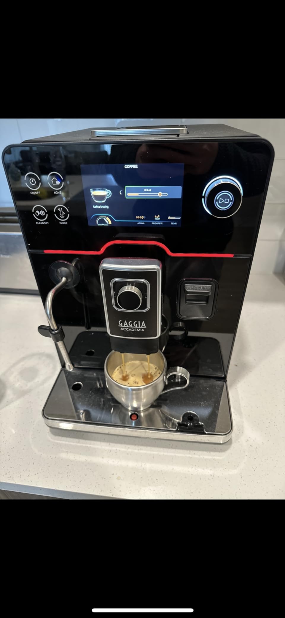 Gaggia Accademia Luxury Italian Fully Automatic Espresso Machine with 19 Customized Drink Settings, 0.5 Liters, RI9782/46 Brushed Stainless customer photo 1