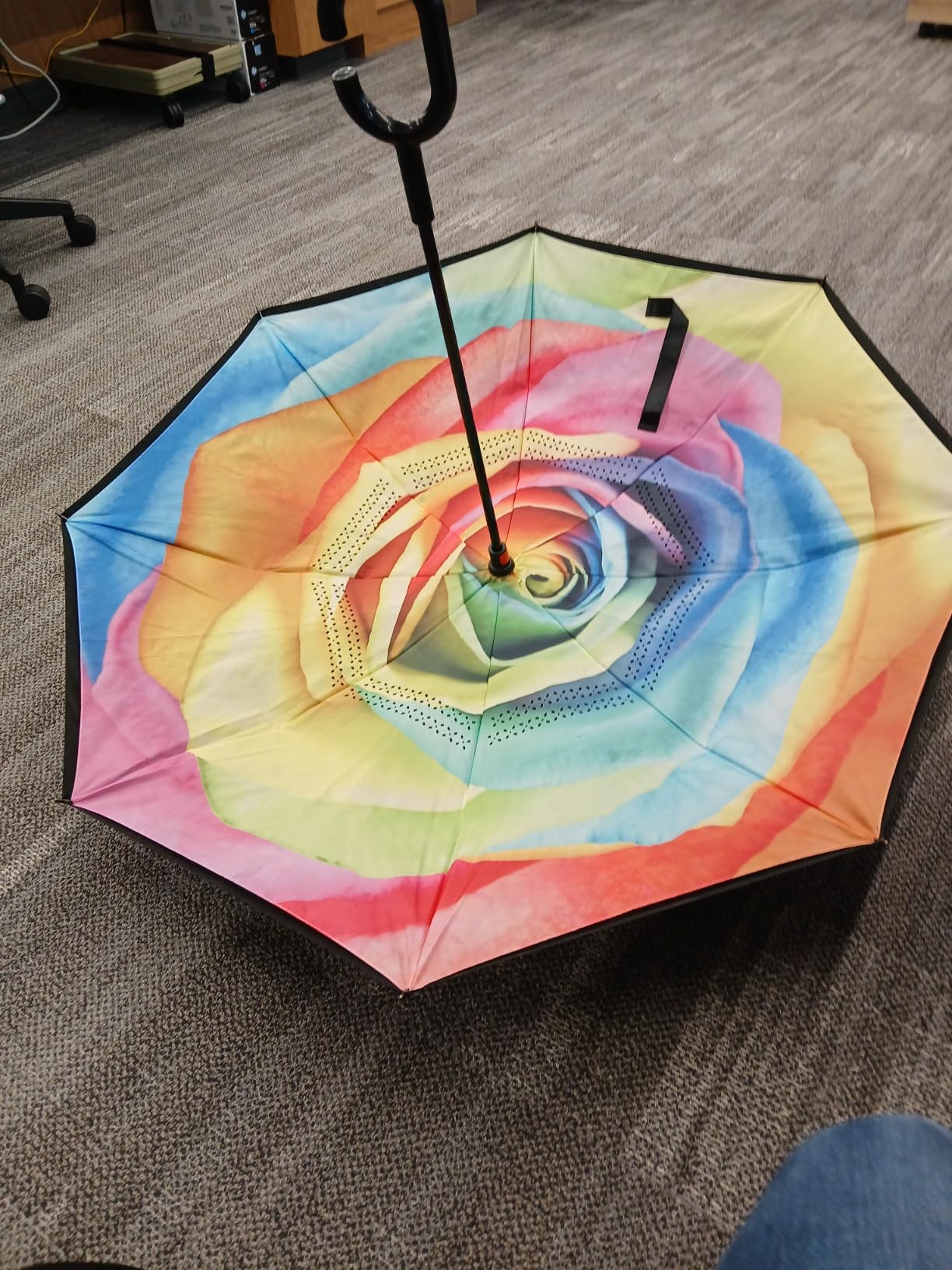 SIEPASA 49/56 Inch Inverted Reverse Upside Down Umbrella, Extra Large Double Canopy Vented Windproof Waterproof Stick Golf Umbrellas with C-shape Handle customer photo 2