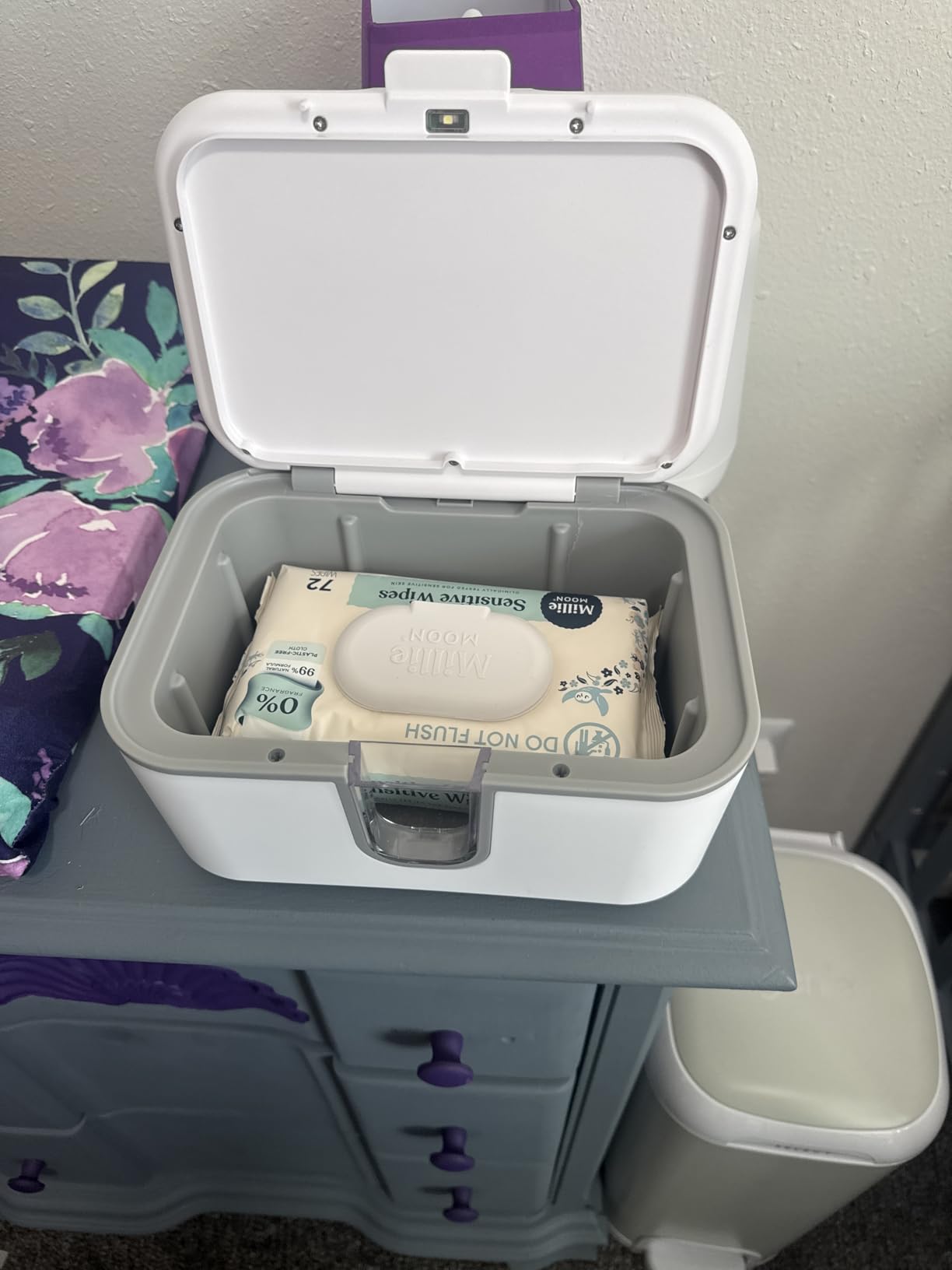 Wet Wipes Heater, Baby Wipe Warmer, Night-Ready Warm Wipes Dispenser with Moisture Lock, Large Capacity for Busy Parents, Soft Surround Heating, Safe & Even Warmth for Newborns customer photo 1