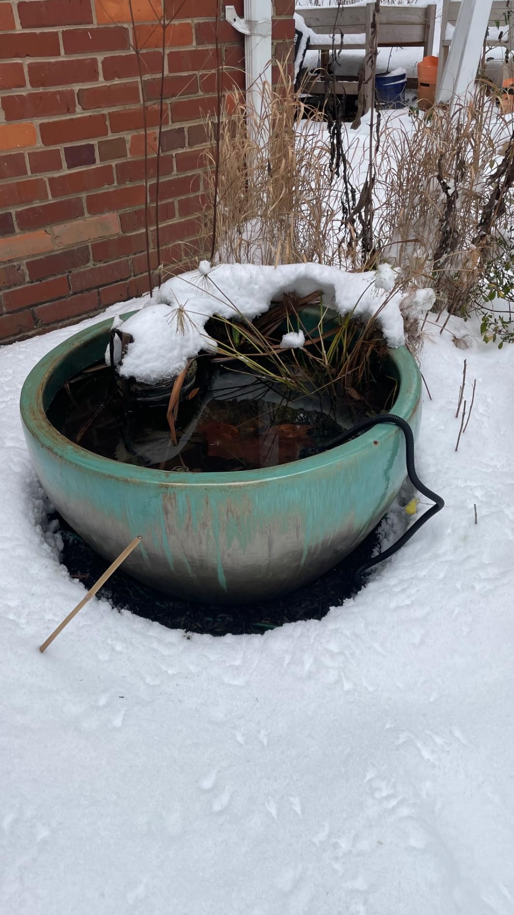 500Watt Outdoor Aluminum Cast Pond De-icer, Thermostatic Control Bird Bath Heater, Chicken Water Heater, Stock Tank Heater for Livestock Poultry Cows, Horses, Birds, Wildlife Drinking for Winter customer photo 1