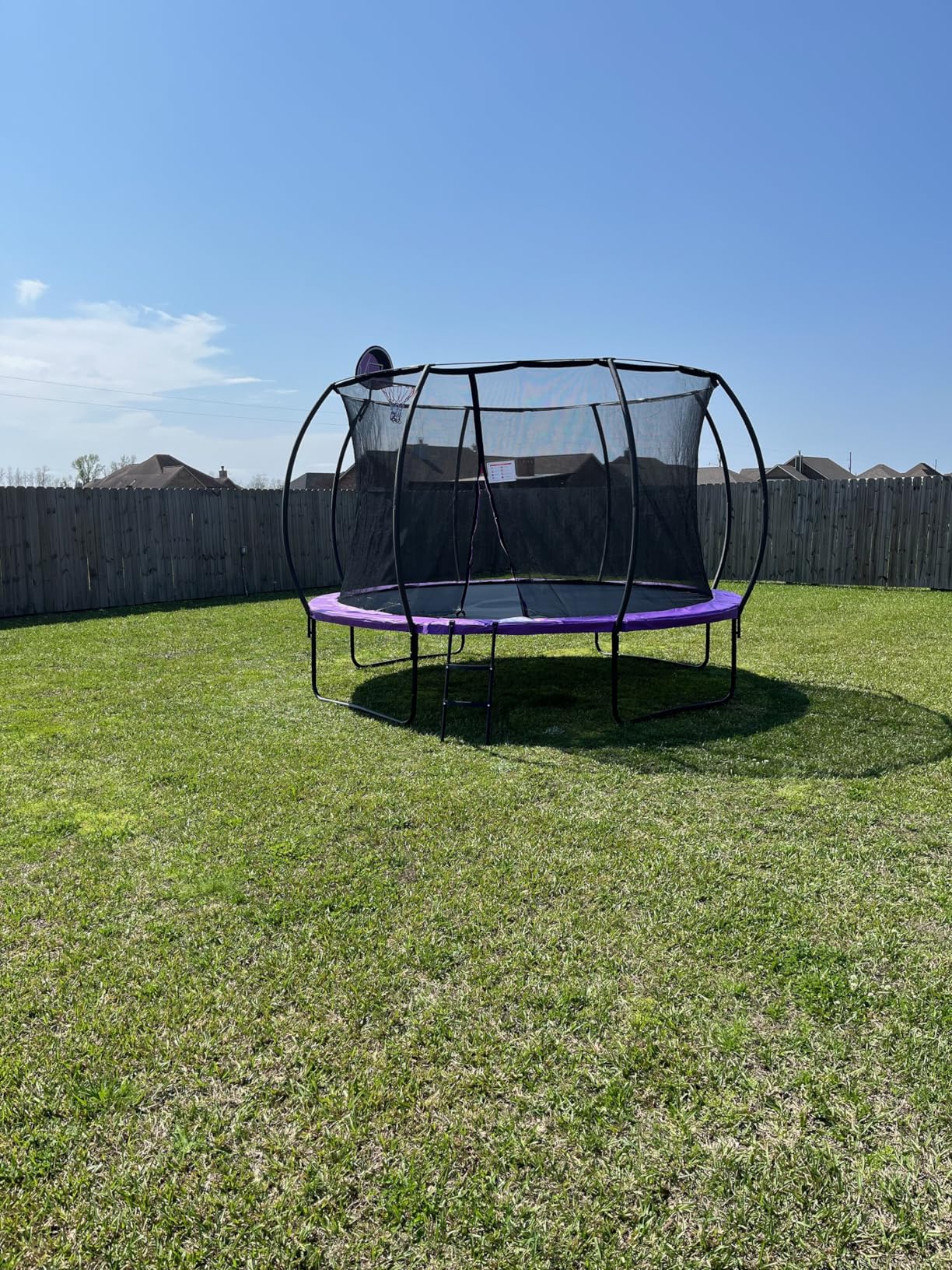 DeepRoar 2026 Upgraded 8/10/12/14/15/16FT Pumpkin Tranpoline for Kids, Heavy Duty 1500LBS Outdoor Tranpoline Set with Basketball Hoop, Light, Sprinkler & Socks, Recreational Trampolings, ASTM Approved customer photo 1