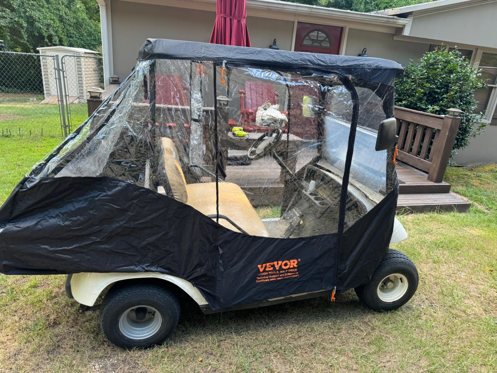VEVOR Golf Cart Enclosure, Polyester Driving Enclosure, Club Car Covers Universal Fits for Most Brand Carts, Sunproof and Dustproof Outdoor Cart Cover customer photo 1