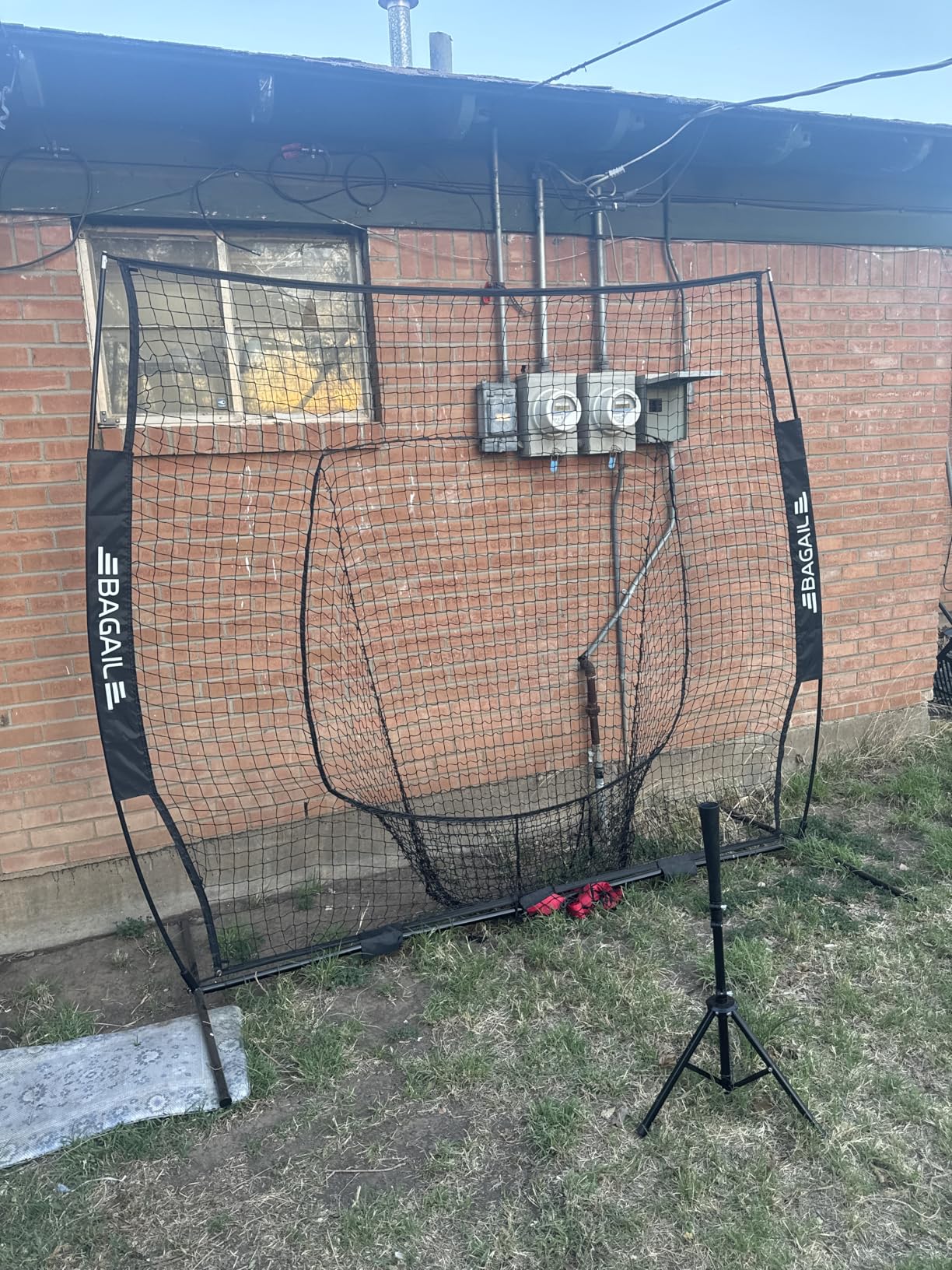 BAGAIL 7x7 ft Extra Large Baseball & Softball Training Net with Batting Tee, Heavy Duty Reinforced Steel Frame, Oversized Hitting Zone for All Levels, Portable Backstop with Carry Bag customer photo 1