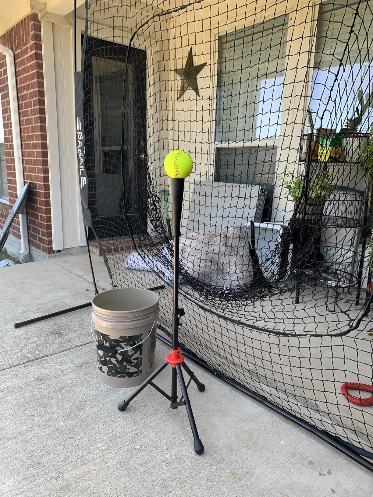 BAGAIL 7x7 ft Extra Large Baseball & Softball Training Net with Batting Tee, Heavy Duty Reinforced Steel Frame, Oversized Hitting Zone for All Levels, Portable Backstop with Carry Bag customer photo 2