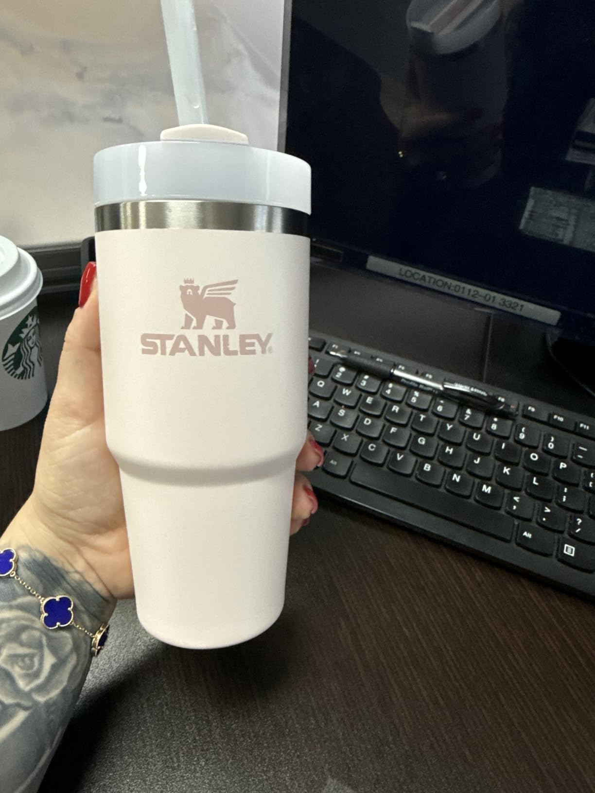 STANLEY Quencher H2.0 Tumbler with Straw 14 oz Flowstate 3-Position Lid Cup Holder Compatible for Travel Insulated Stainless Steel Cup BPA-Free Rose Quartz 2.0 customer photo 1