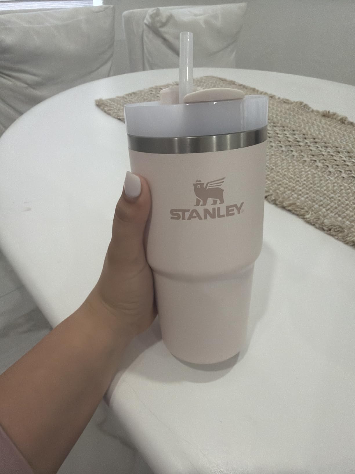 Stanley Quencher H2.0 Tumbler with Straw 20 oz Flowstate 3-Position Lid Cup Holder Compatible for Travel Insulated Stainless Steel Cup BPA-Free Rose Quartz 2.0 customer photo 1