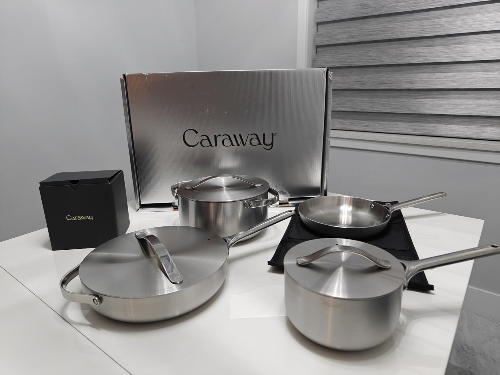 Caraway Stainless Steel Cookware Set - 12 Piece 5-Ply Stainless Steel Pots and Pans Set - Non Toxic, PTFE & PFOA Free customer photo 1