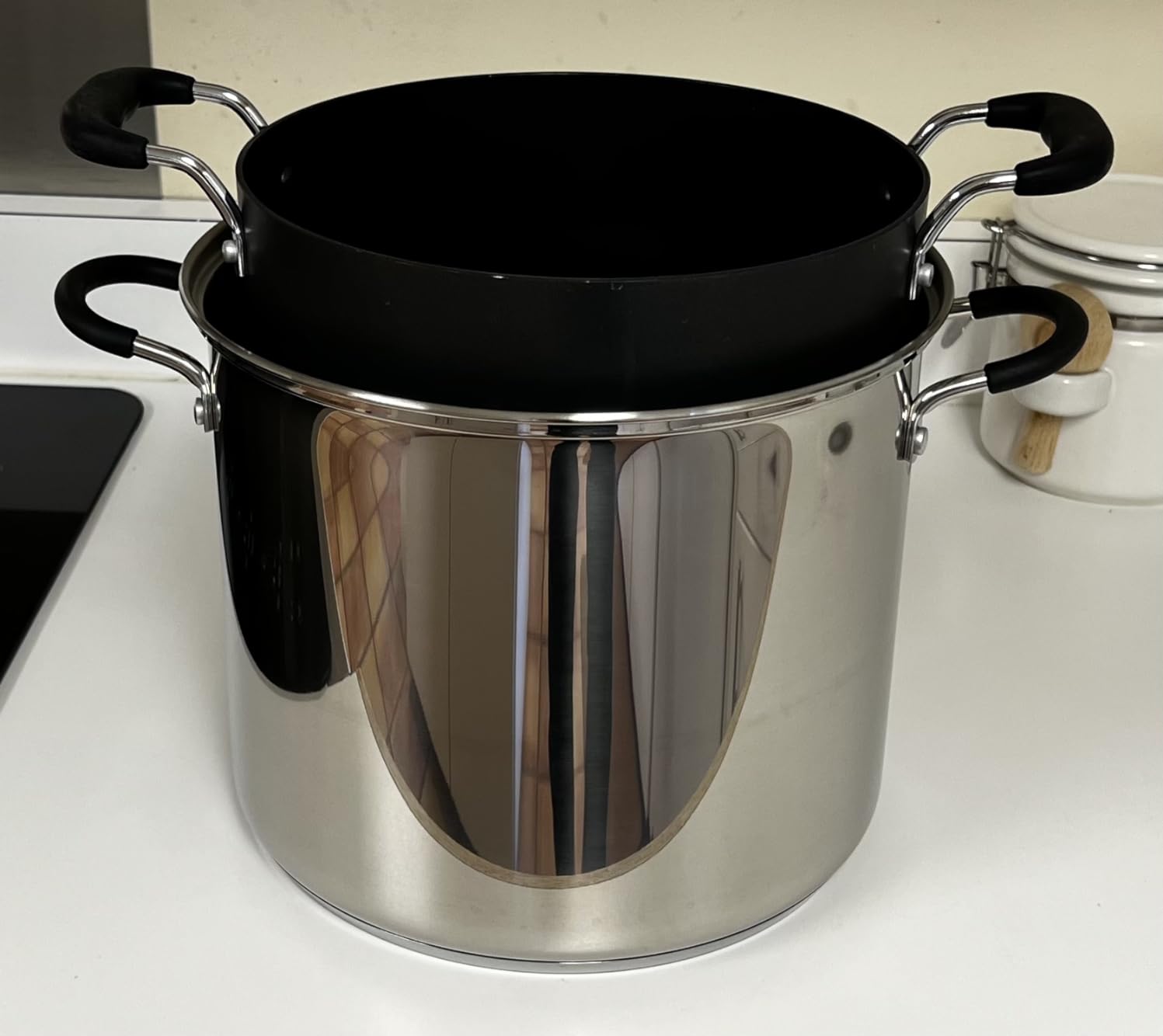 Cook N Home Professional 24 Quart Stainless Steel Stock Pot with Lid, Water Bath Canner with Jar Rack, Large Pot with Stay-Cool Handles, Stockpot for Canning, Jars, Compatible with All Stovetops customer photo 1