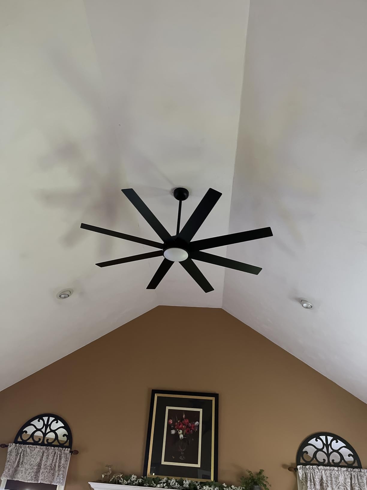 Fanbulous 65 Inch Ceiling Fans with Lights and Remote, Black Indoor/Outdoor Ceiling Fan with Quiet Reversible DC Motor, 6 Speeds, 3CCT, 8 Blades Large Ceiling Fan for Living Room Bedroom Patio customer photo 2