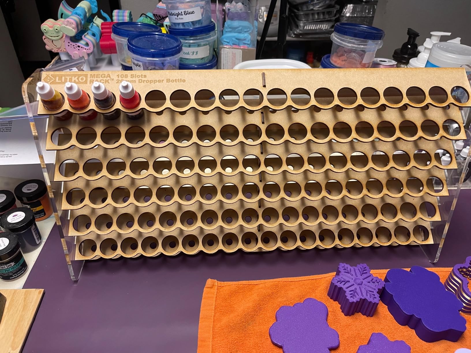 LITKO Paint Rack | 18mL Dropper Bottles | Wall Mount | Workbench | 48 Holes | Compatible with Vallejo, Army Painter, AK Interactive customer photo 2
