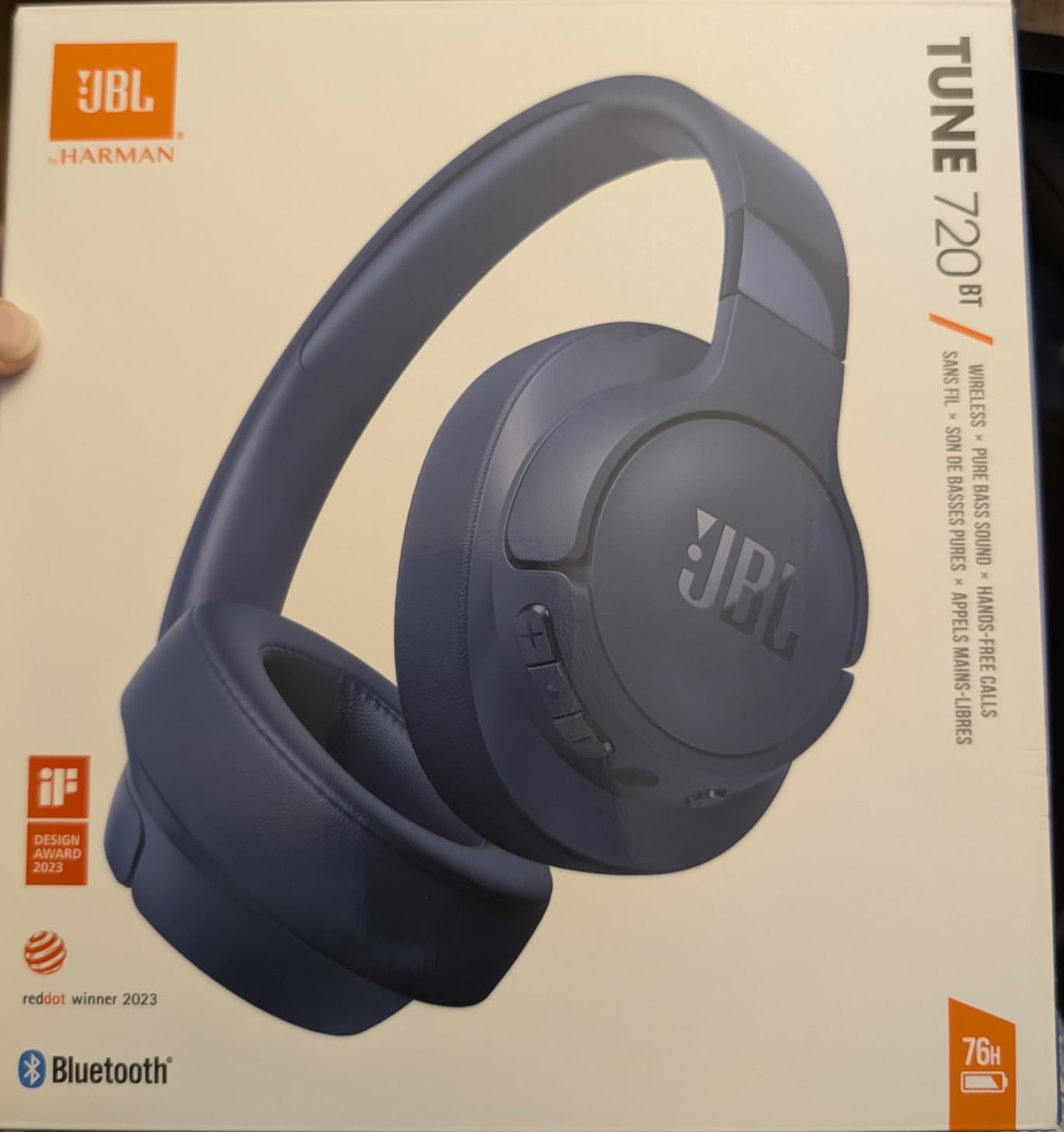 JBL Tune 720BT - Wireless Over-Ear Headphones with JBL Pure Bass Sound, Bluetooth 5.3, Up to 76H Battery Life (Blue) customer photo 1