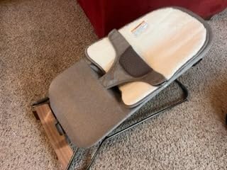UPPAbaby Mira Bouncer/Portable 2-in-1 Bouncer + Seat Grows with Your Baby/GREENGuard Gold, JPMA + FSC Certified/Cozy Seat Liner + Storage Bag Included/Wells (Taupe Melange/Black Chrome/Walnut Wood) customer photo 1