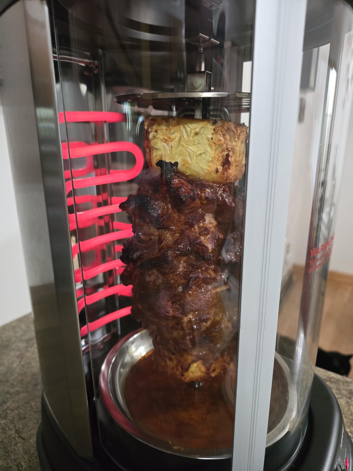 NutriChef Vertical Rotating Shawarma Oven - Rotisserie, Shawarma, & Kebab Machine - Stain-Resistant, Energy-Efficient - Heat-Resistant Door - Includes Kebab Rack with 7 Skewers - Stainless Steel customer photo 2
