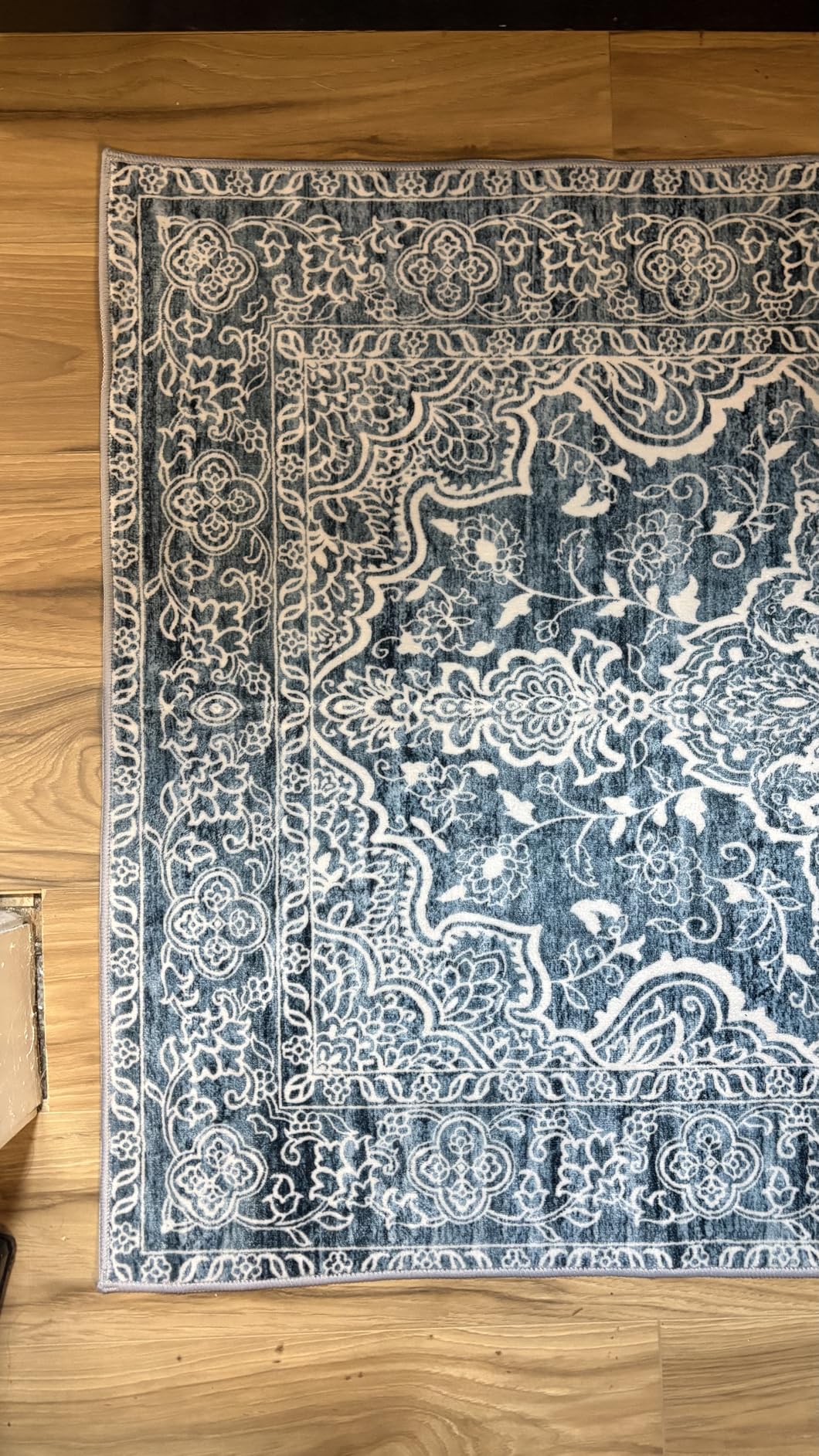 KUTA Vintage Washable Runner Rug, 2x6 Blue White Runners for Hallways Non-Slip Kitchen Rugs Ultra Soft Printed Distressed Floral Floor Carpet for Laundry Bedroom Living Room Nursery customer photo 2
