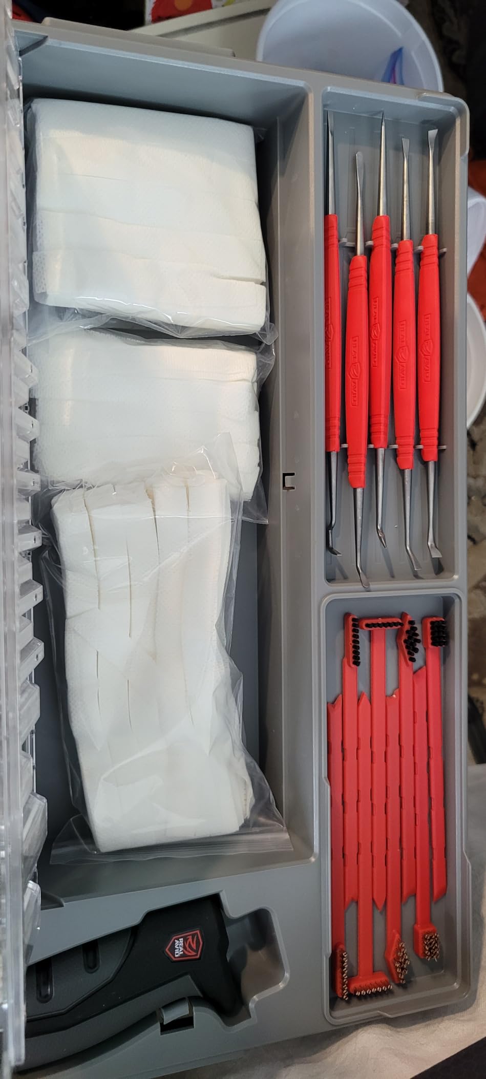Real Avid Bore-Max Master Cleaning Kit & Mobile Workstation - Gun Cleaning Kit with Brushes Jags Patches, 3-Piece Rod, Steel Picks, Gun Mat Work Light customer photo 1