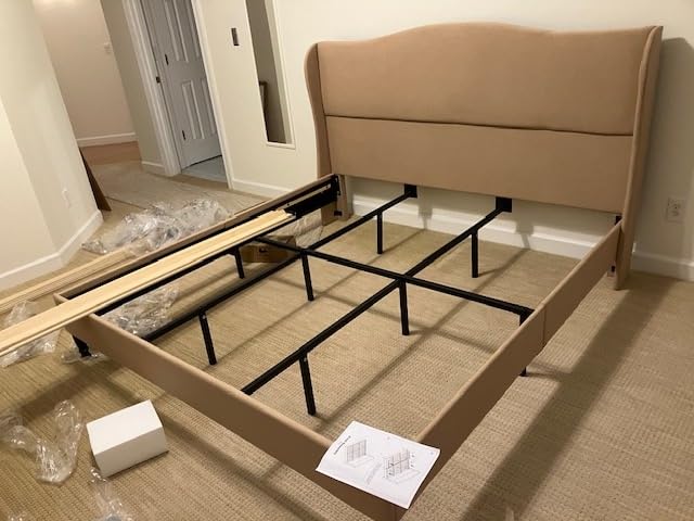 koorlian Queen Size Bed Frame Upholstered Platform Bed with 51