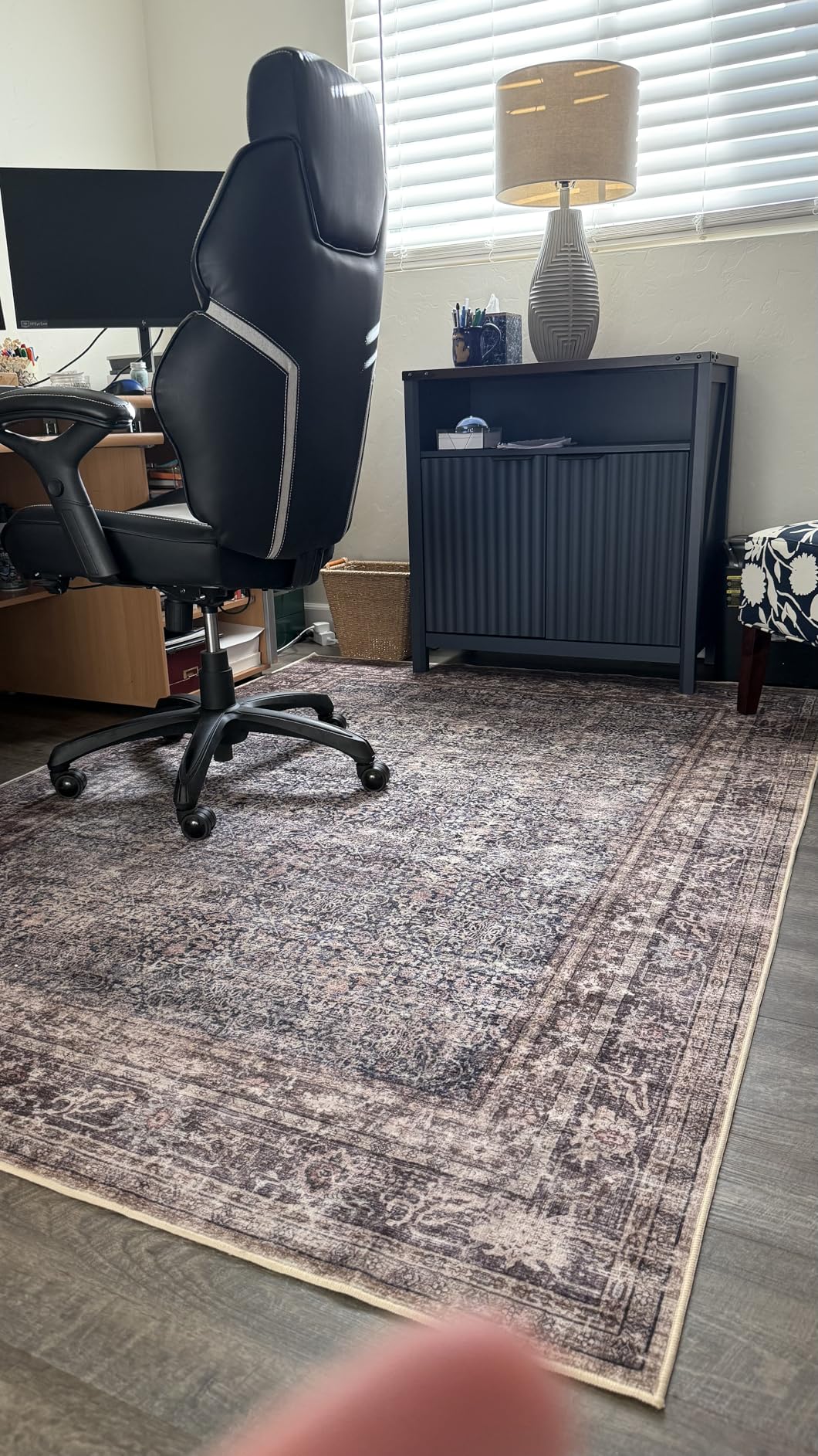 CHAMPLANT Washable Vintage Area Rug 6'x9' Boho Beige Blue Chic Medallion Distressed Design Non-Shedding Easy Care Ideal for High Traffic Areas in Living Room Bedroom Kitchen Office Large Carpet customer photo 2
