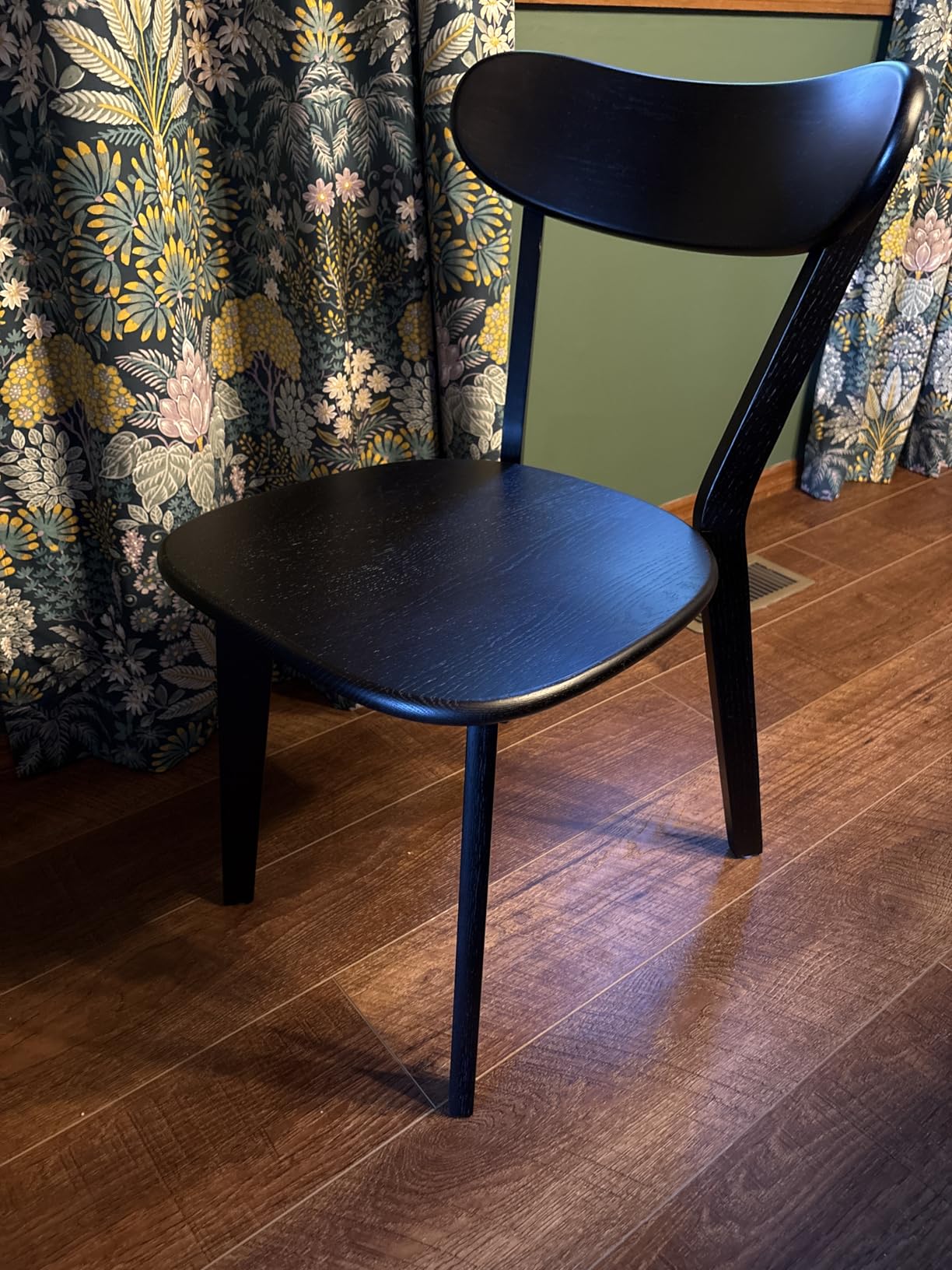 Oak Dining Chairs, Kitchen Chairs, 100% Solid Wood Modern Dinner Chair with Curved Backrest, Dining Room Chair for Kitchen, Living Room, Study (4PK, Walnut) customer photo 1