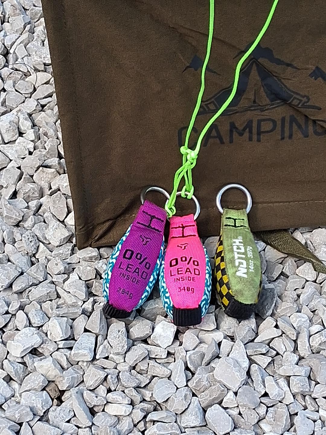 Notch Zero Throw Weight Lead Free with Stainless Steel Weights for Line Setting, Extra-Stitched 1000 Denier Nylon Cordura, Hi-Viz Color Pattern, Welded Ring customer photo 1