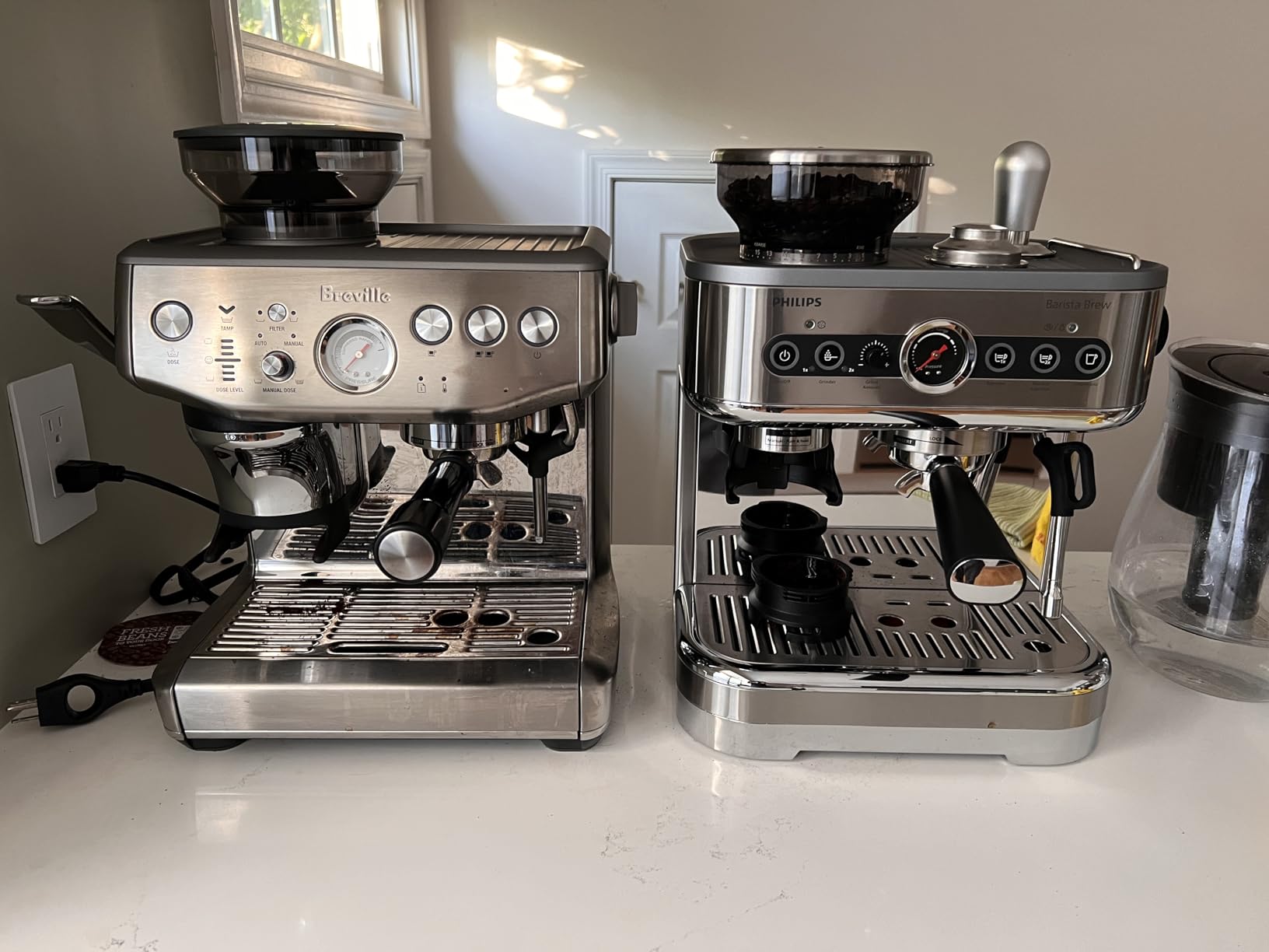 Philips Barista Brew Semi Automatic Espresso Machine - Single & Double Espresso + Americano Button, 280g Dual Bean Container, Intuitive Guidance, Calibrated Tamping, Metal Cappuccino (PSA3228/41) customer photo 2