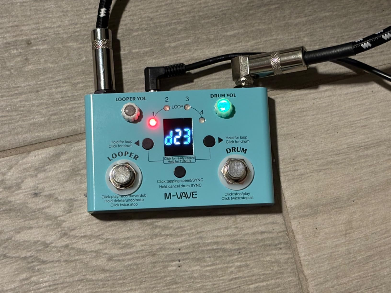 M-VAVE Looper Pedal Drum Machine with Tuner 11-Minute Loop, 30 Preset Drum Patterns, App Editing & Sharing, Dual Power Modes, Tuner, Drum Machine, Loop Mixed Mode customer photo 2