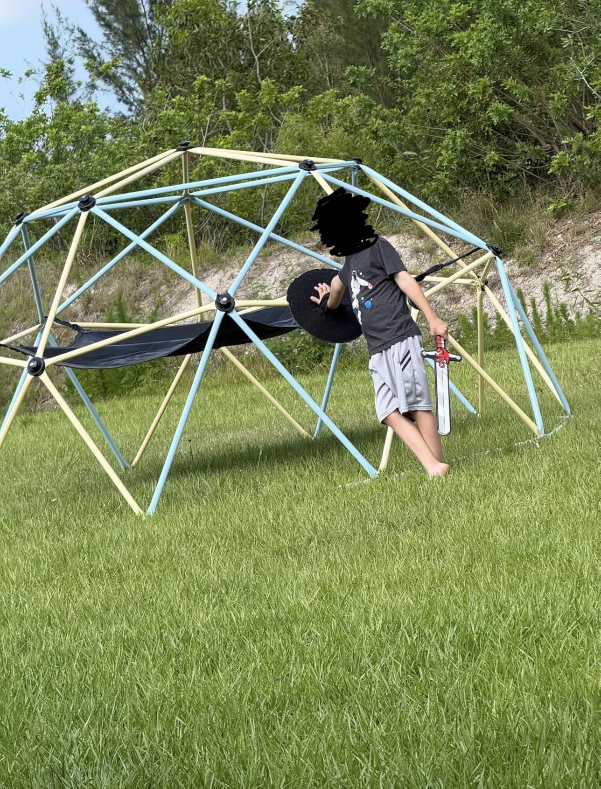 VEVOR Climbing Dome, 10FT Geometric Dome Climber with Hammock and Swing, Jungle Gym Supports 750LBS and Easy Assembly for Kids 3 to 10 Years Old customer photo 1