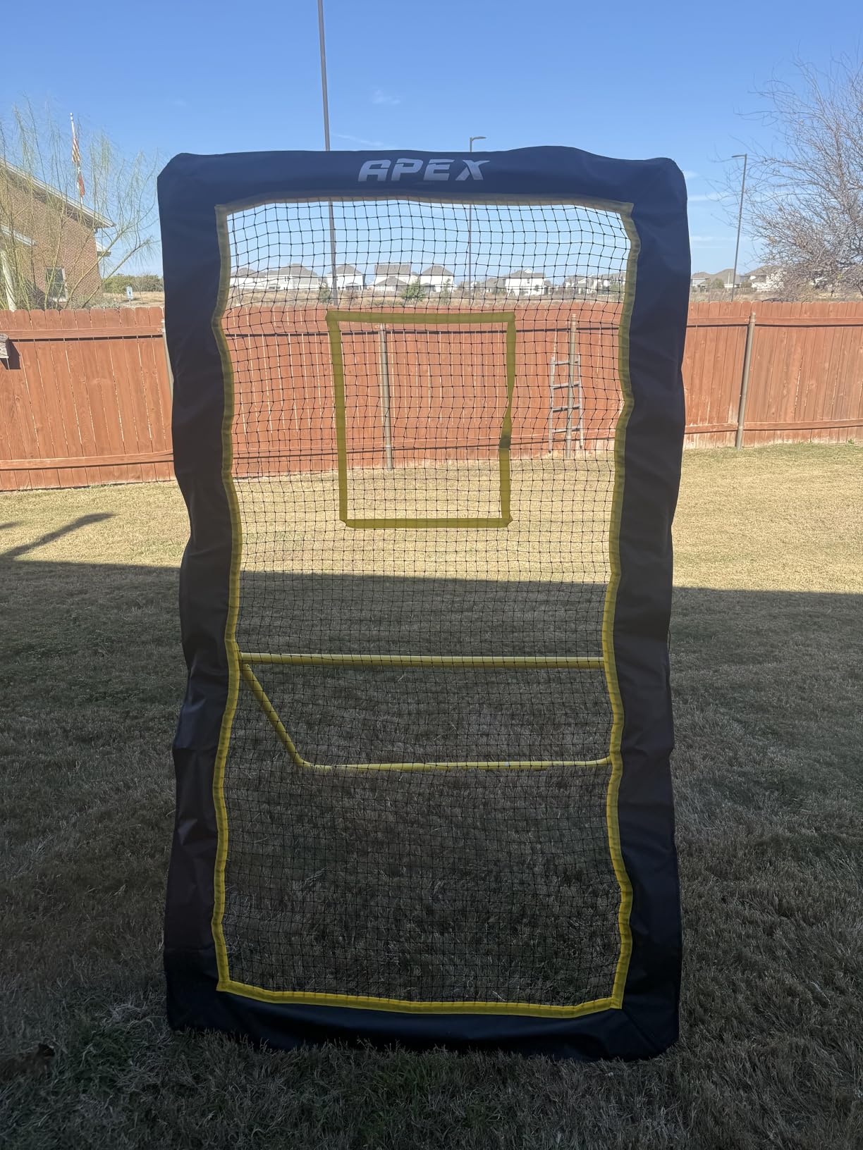 Apex Sports Professional Lacrosse Rebounder Volleyball Rebounder (4x7 Feet) - Adjustable 5 Angles, Soccer and Baseball Rebounder Practice Net with Precision Target Strip, Sturdy Frame customer photo 1