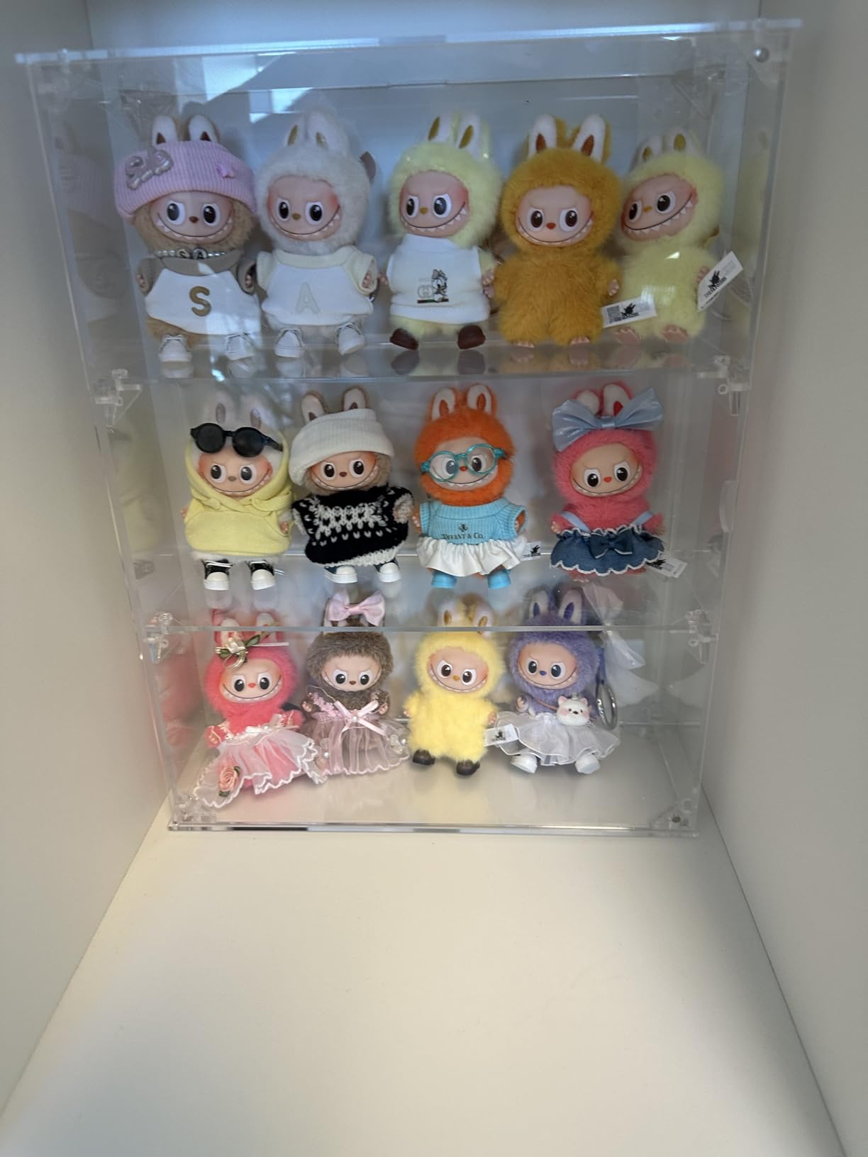 Acrylic Display Case, 3 Tier Clear Display Case for Funko Pop Figures, Wall Mounted or Desktop Dustproof Display Cabinet Box for Collectibles Figurines Lego Models Dolls Mini Toys (12x4x15.4 inch) customer photo 2