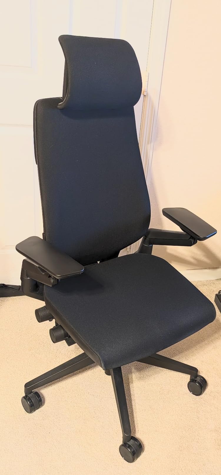 Steelcase Gesture Office Chair with Head Rest - Ergonomic Work Chair with Wheels for Carpet - Comfortable Office Chair - Intuitive-to-Adjust Chairs for Desk - 360-Degree Arms - Era Onyx customer photo 2