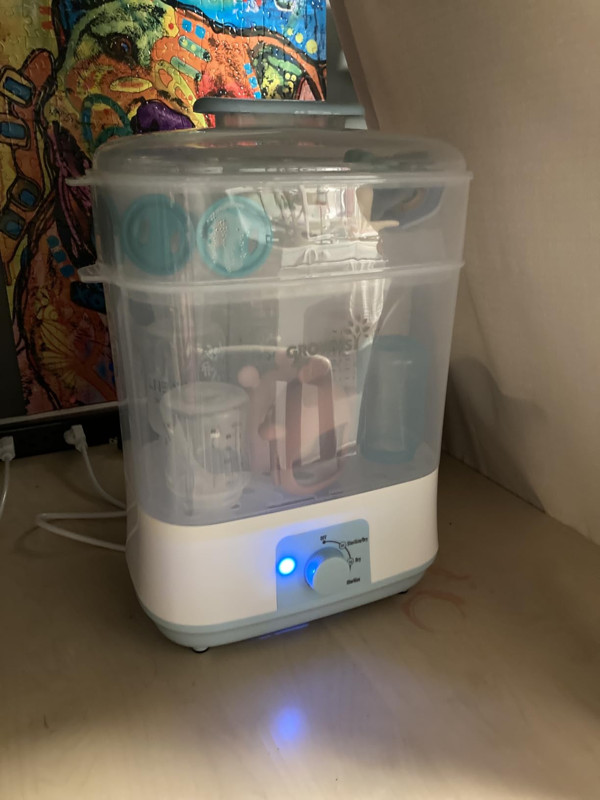 Grownsy Adjustable 4 in 1 Large Bottle Sterilizer and Dryer, 8 Bottles Capacity, Electric Steam Baby Bottle Sterilizer, Sanitizer for Baby Bottles & Pacifiers, Breast Pump Parts customer photo 1