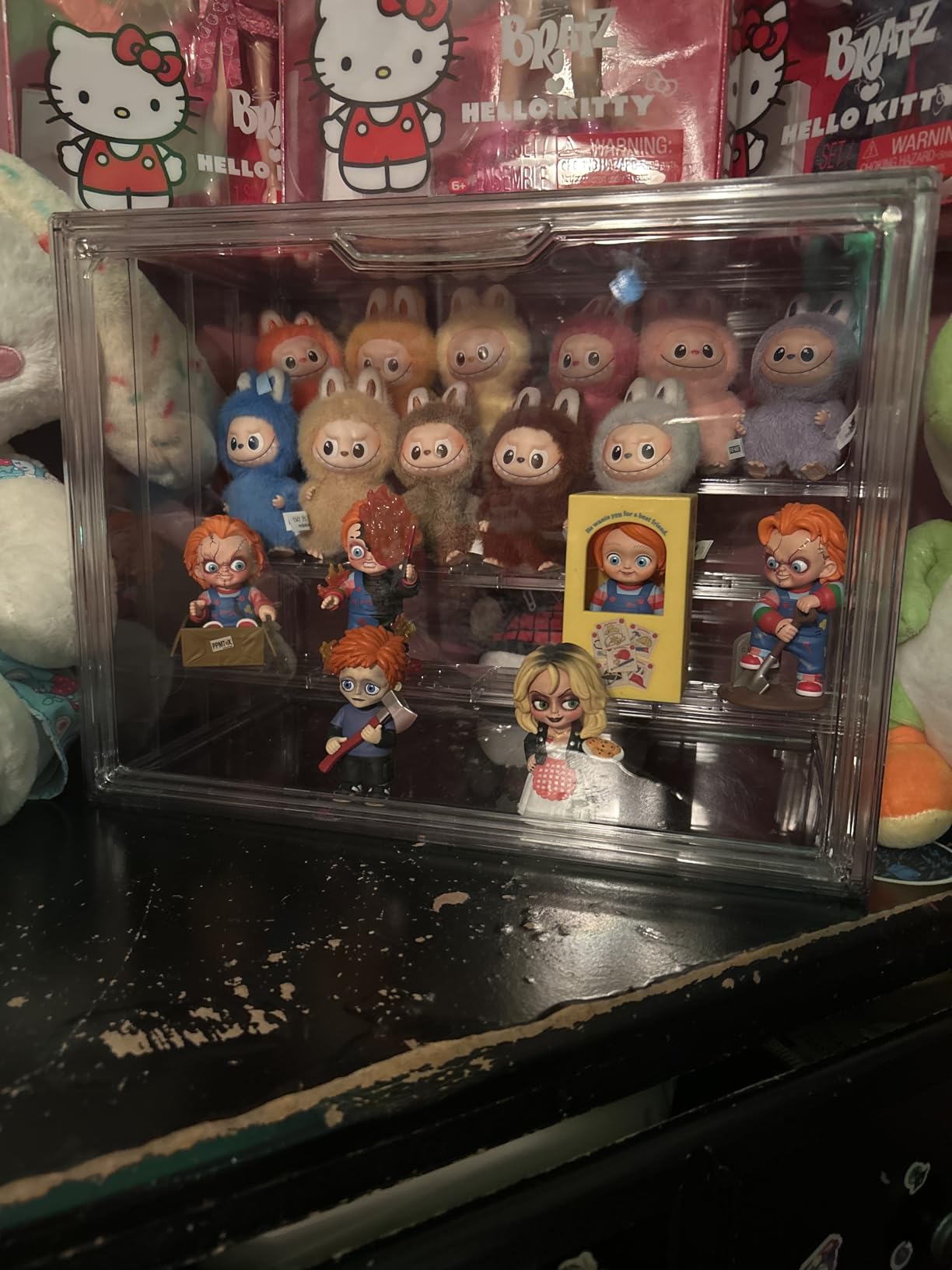 3 Layer Acrylic Display Case Stackable Clear Box for Collectibles,2 Pack | Removable Adjustable Partitions & Magnetic Door,Interlocking Stable Design,Dustproof Cover for Figurine Storage customer photo 1