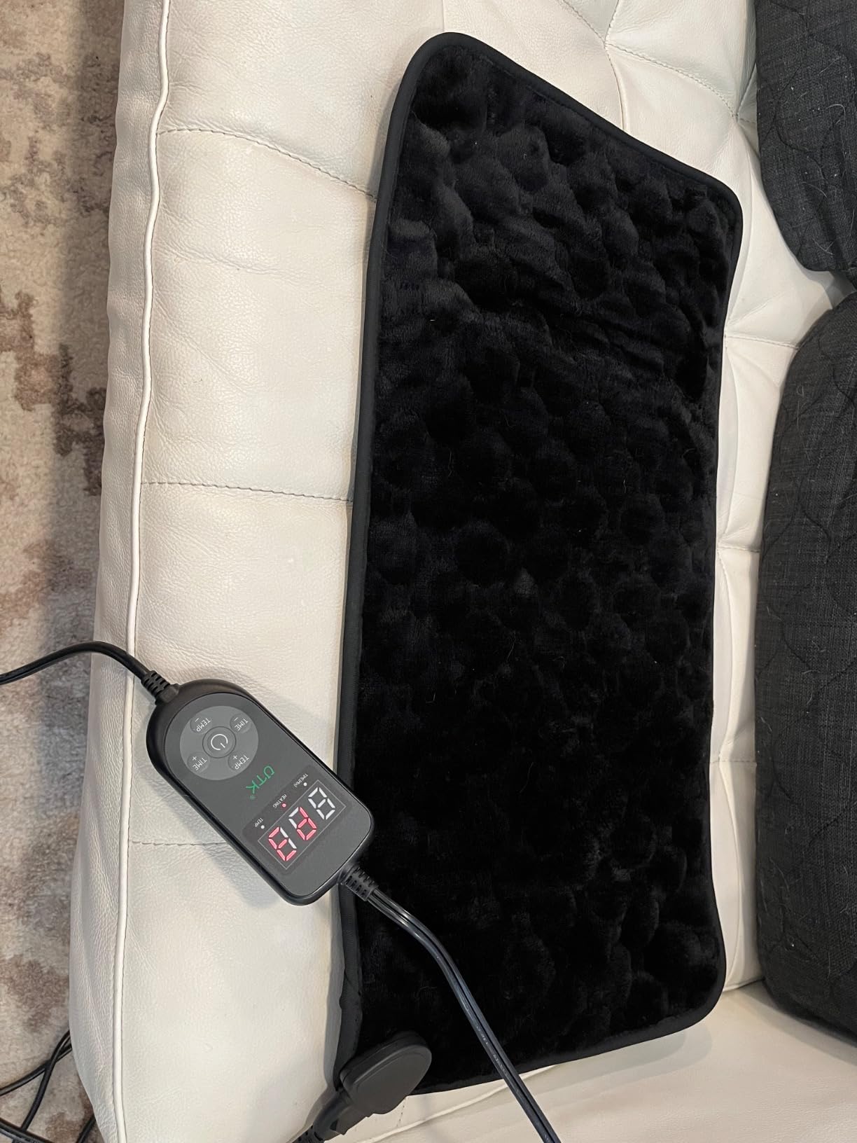 UTK 30s Fast Heating Pad, 3X Deeper Pain Relief Far Infrared Heating Pad for Back & Cramps, 8 Heat Setting, 4H Auto Off, FSA-HSA Eligible, Adjustable Strap, Machine Washable, Women Men Gifts 12 x 24