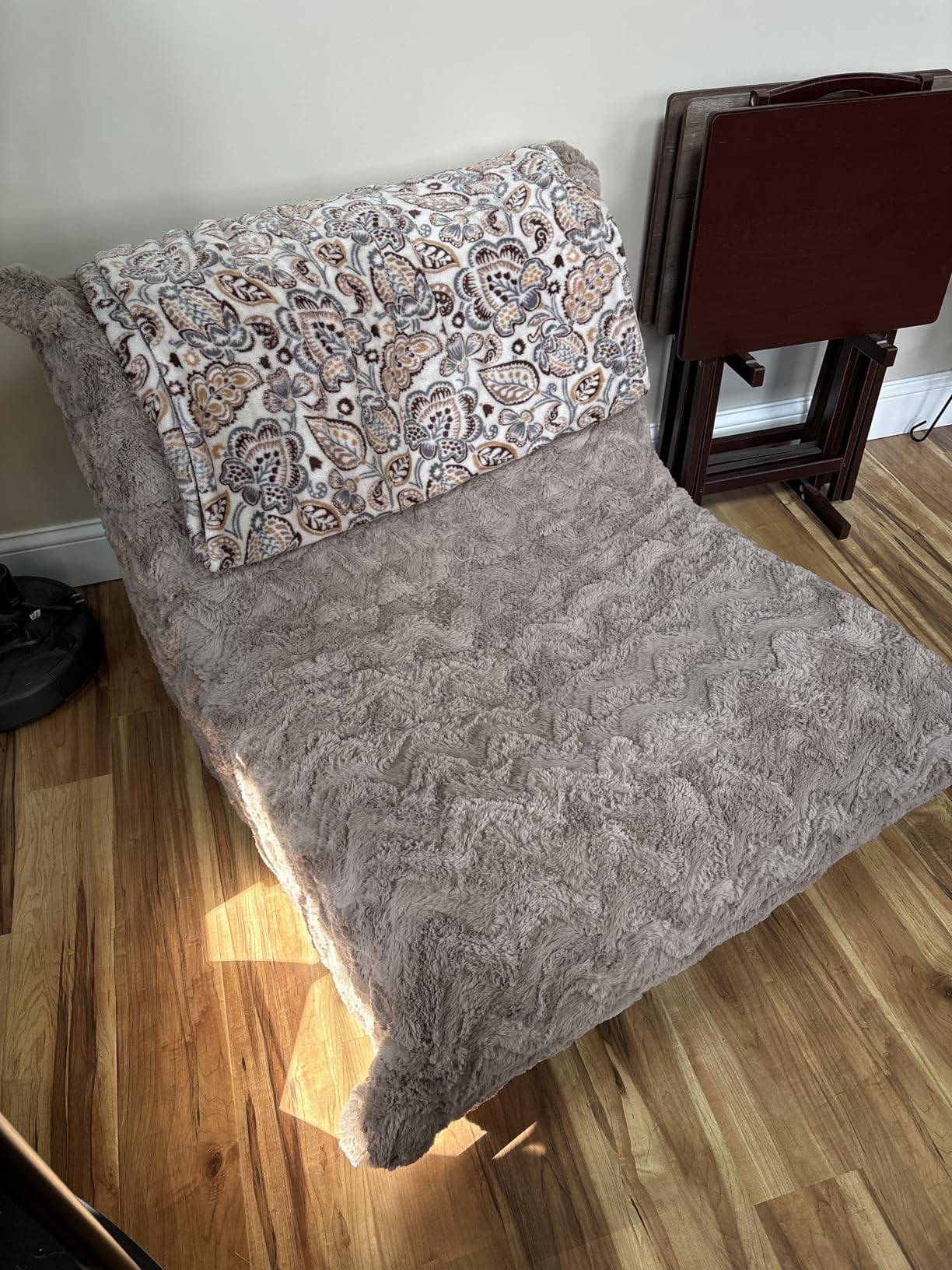 Bean Bag Chairs for Adults Giant Bean Bag Chair Memory Foam BeanBag Chair Bean Bag Sofa with Filler Faux Fur Fireside Beanbags Lazy Sofa for Living Room Bedroom Office (Bluegrey Plush, Single) customer photo 2