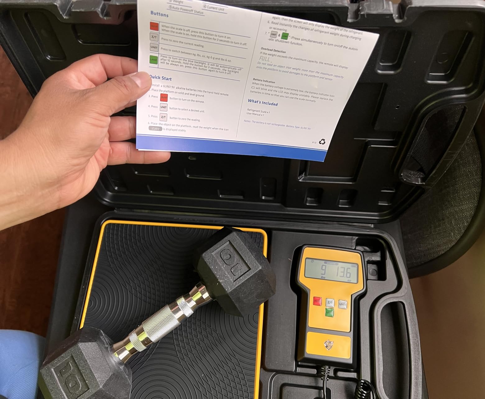 Refrigerant Scale 110 LBS HVAC Freon Scale High Precision Electronic Refrigerant Charging Weight Scale with Portable Case for Recovery Tanks customer photo 2