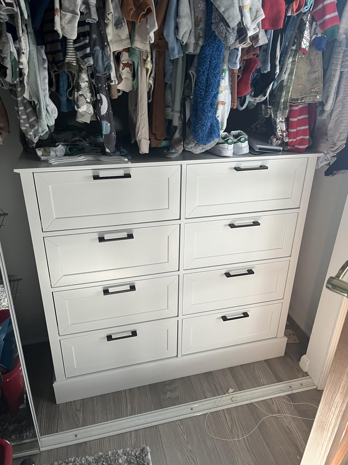 White 6 Drawer Dresser, 55 Inch Tall White Dresser for Bedroom, Modern Farmhouse Style Chest of Drawers for Bedroom Living Room, Wood Rustic Tall Clothing Organizer for Closet, Living Room, Hallway customer photo 1