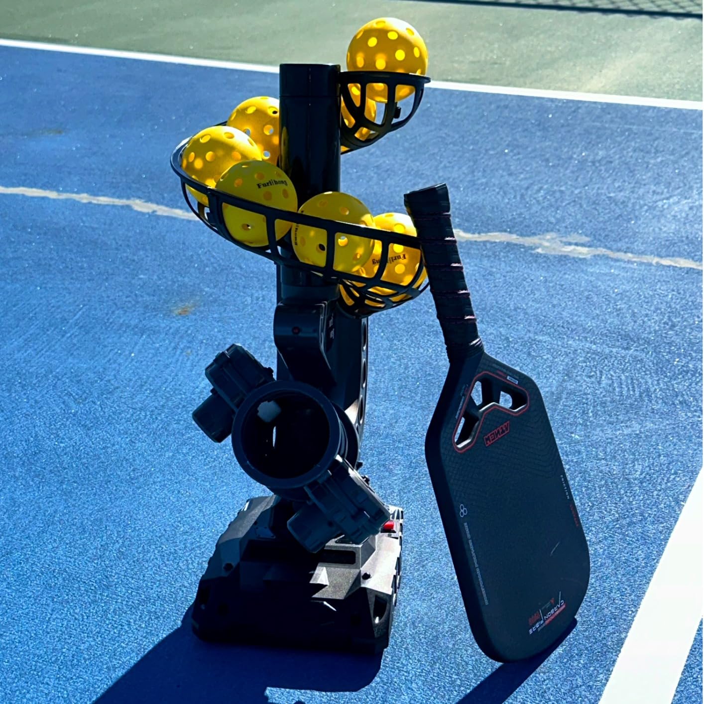 Furlihong 388PBH Pickleball Machine, 4 Adjustable Angles, Includes 9 Pickleballs, Powered by Power Bank/Battery, for Beginners customer photo 2