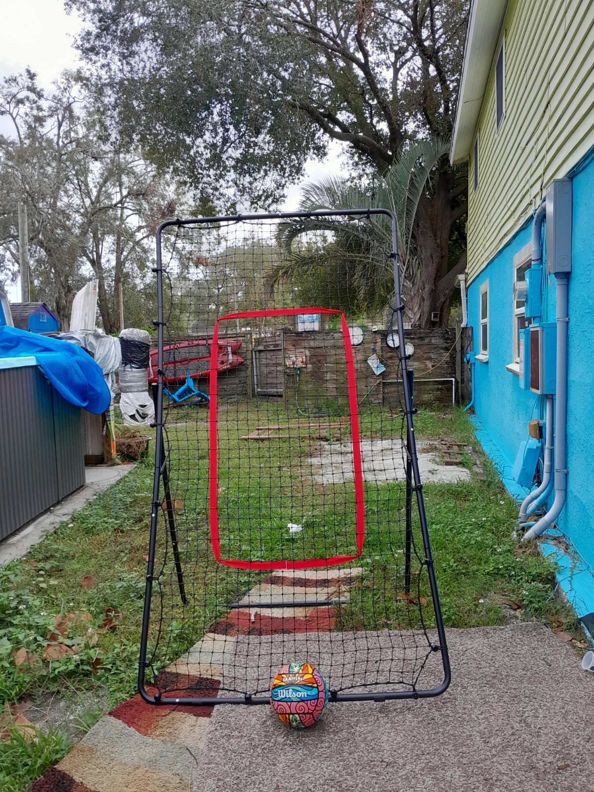Adjustable Volleybal Net 7x4 Ft,Volleyball Training Equipment for Lacrosse, Baseball, Soccer,Tennis,Backyard Volleyball Rebounder Hitting Serving Passing Spike Practice customer photo 1