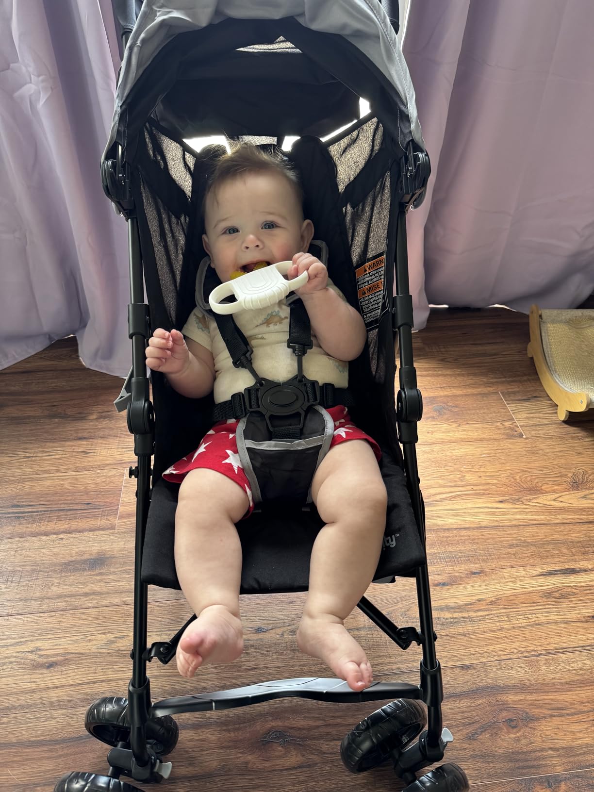 Ingenuity 3D Mini Convenience Stroller - Lightweight Stroller with Compact Fold, Multi-Position Recline, Canopy with Pop Out Sun Visor - Umbrella Stroller for Travel and More, Cashew Tan customer photo 1